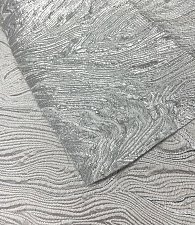 Жаккард белая\серебро волна