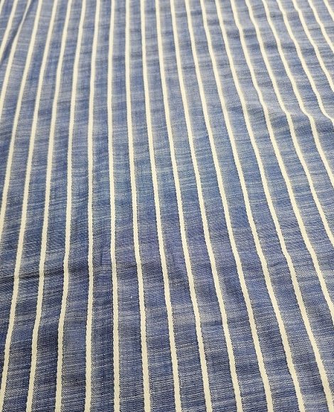Сорочка (С) полоска под лен синяя